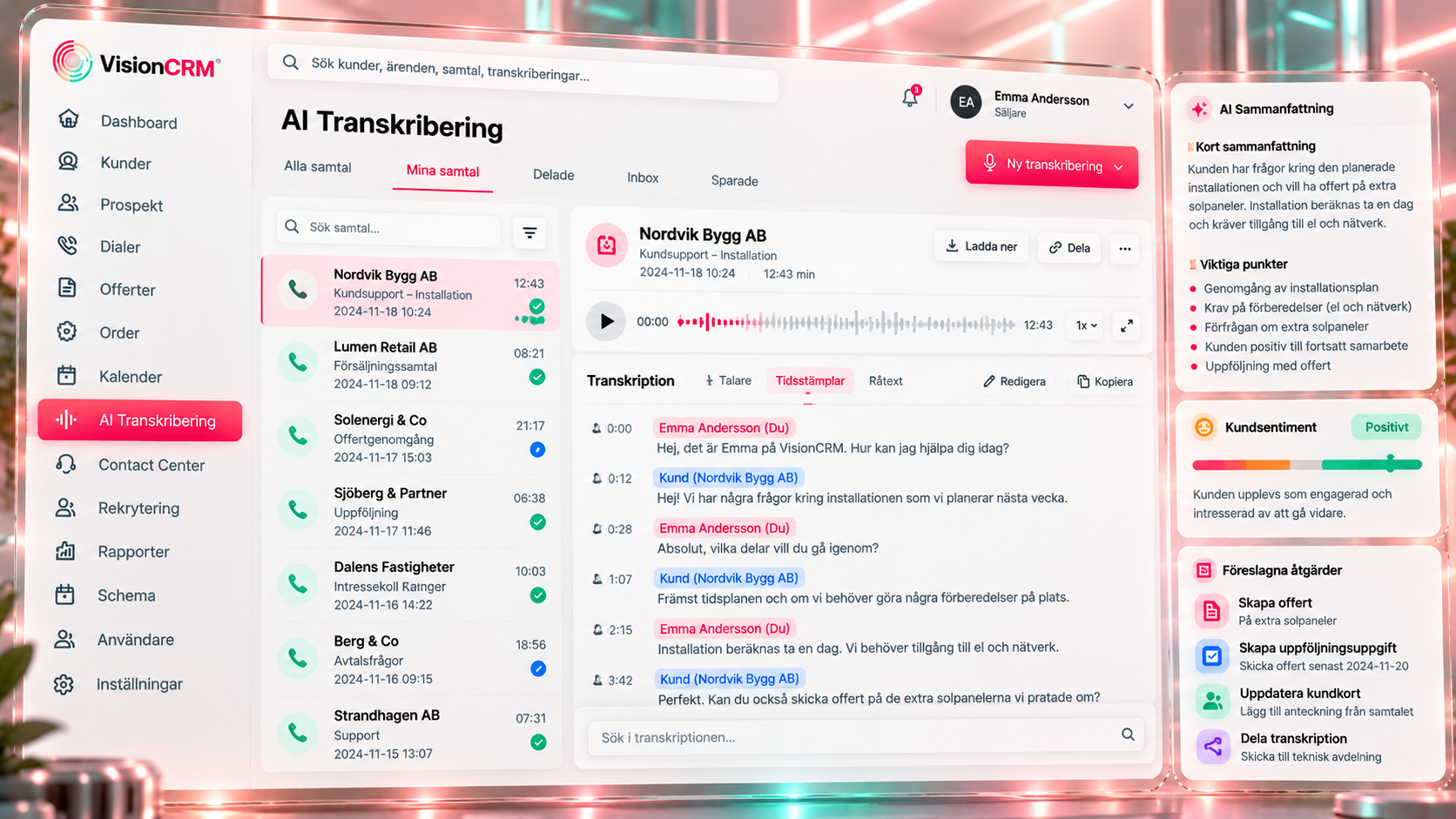 Konceptillustration: Transkribering. AI-genererad, inte en exakt produktskärmbild.